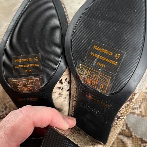 Bamboo Thigh High Snakeskin/Python Boots Size 6.5 New - Picture 10 of 11